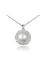 thumb Exquisite 18K White Gold Artificial Pearl Necklace 0