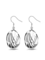 thumb Elegant Water Drop Shaped White Gold Plated Drop Earrings 0