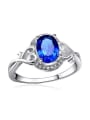 thumb Fashion Oval Blue Zircon Copper Ring 1