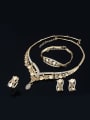 thumb Alloy Imitation-gold Plated Retro style Hollow Rhinestone Four Pieces Jewelry Set 1