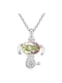 thumb Personalized austrian Crystals-covered Zodiac Dog Alloy Necklace 0