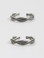 thumb 925 Sterling Silver With Antique Silver Plated Vintage Irregular Rings 0