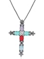 thumb Copper With Glass stone Fashion Cross Necklaces 4