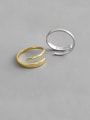 thumb 925 Sterling Silver With Gold Plated Simplistic Wrong Double Layer Free Size  Rings 3