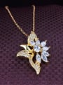 thumb All-match 18K Gold Plated Flower Zircon Necklace 1