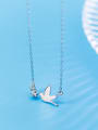 thumb Elegant Bird Shaped S925 Silver Rhinestone Necklace 0