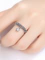 thumb Thai Silver With  Cubic Zirconia  Vintage Geometric  Free Size Rings 1
