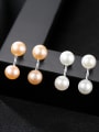 thumb Sterling Silver 7-8mm natural freshwater pearl Earrings 0