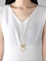 thumb Copper With Gold Plated Simplistic Hollow Heart Crown Power Necklaces 1