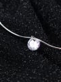 thumb 925 Sterling Silver With Platinum Plated Simplistic Round Necklaces 1