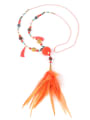 thumb Colorful Glass Beads Feather Fashion Necklace 1