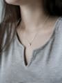 thumb Simple Little Water Drop Pendant Smooth Silver Necklace 1