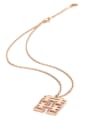 thumb Titanium Rose Gold Folk Style Necklace 2