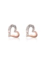 thumb Elegant Heart Shaped Austria Crystal Stud Earrings 0