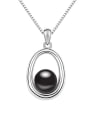thumb Simple Hollow Oval Imitation Pearl Alloy Necklace 3