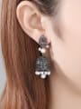 thumb Copper With Artificial Pearl Vintage Irregular Geometric Drop Earrings 1