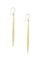 thumb Titanium With Gold Plated Simplistic Strip One Word  Earrings 4