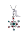 thumb Snowflake Shaped Multi-color Crystal Necklace 0
