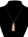 thumb Charming Trapezoid Shaped Resin Sweater Necklace 1