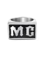 thumb Fashion Titanium Signet Ring with Letter MC 0