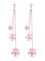 thumb Alloy With Rose Gold Plated Fashion Flower tassel Drop Earrings 0