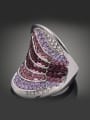 thumb Personalized Exaggerated Purple Cubic Rhinestones Alloy Ring 1