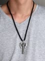 thumb Delicate Antique Silver Plated Hatchet Shaped Stainless Steel Necklace 1
