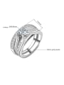 thumb Fashion Platinum Plated Shiny Cubic Zirconias Copper Lovers Rings 3