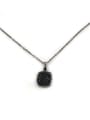 thumb Simple Square Nature Black Crystal Necklace 2
