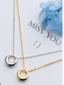 thumb 925 Sterling Silver With 18k Gold Plated Fashion Oval Necklaces 1