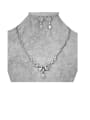 thumb Copper With Platinum Plated Simplistic Flower Earrings And Necklaces 2 Piece Jewelry Set 2