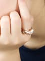thumb Fashion Rose Gold Plated Feather Enamel Women Ring 2