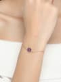 thumb Simple Round Amethyst Rose Gold Plated Women Bracelet 2