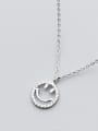 thumb Diamond round smiley face S925 Silver Necklace 3