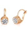 thumb Copper With 18k Rose Gold Plated Delicate Round Cubic Zirconia Clip On Earrings 3