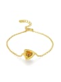 thumb Triangle Yellow Crystal Accessories Gold Plated Bracelet 0