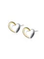 thumb Exquisite Double Color Heart Shaped Stud Earrings 0