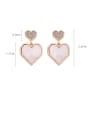 thumb Alloy With Gold Plated Simplistic Heart Drop Earrings 3
