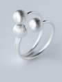 thumb 925 Sterling Silver With Platinum Plated Trendy Ball Rings 1