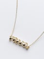 thumb Temperament Wave Shaped Artificial Pearl Gold Plated Necklace 0