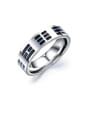 thumb Titanium With Antique Silver Plated Vintage Geometric Band Rings 0