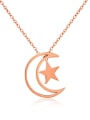 thumb Stainless Steel With Rose Gold Plated Fashion Star  moon Necklaces 0