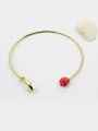 thumb Open Design Rose Shaped Glass Bangle 0