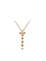 thumb High-quality Rose Gold Plated leaf Shaped Zircon Necklace 0