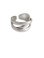thumb 925 Sterling Silver With Platinum Plated Simplistic Geometric Free Size Rings 0