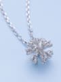 thumb Platinum Plated Flower Necklace 0