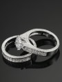 thumb Micro Pave Zircons Noble White Gold Plated Ring 1
