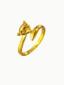 thumb Copper Alloy Gold Plated Simple style Fox Ring 0