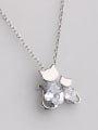 thumb 925 Sterling Silver With Cubic Zirconia  Cute Animal Kitty Necklaces 1