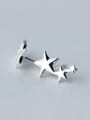 thumb S925 Silver Smooth Star Stud cuff earring 1